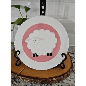 Mud Pie Pink Lamb Plate SO CUTE!! #33513